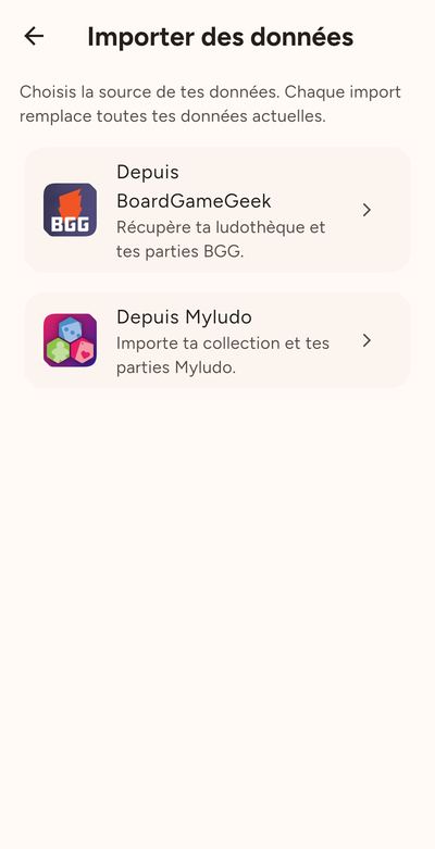 L'import depuis BoardGameGeek ou MyLudo