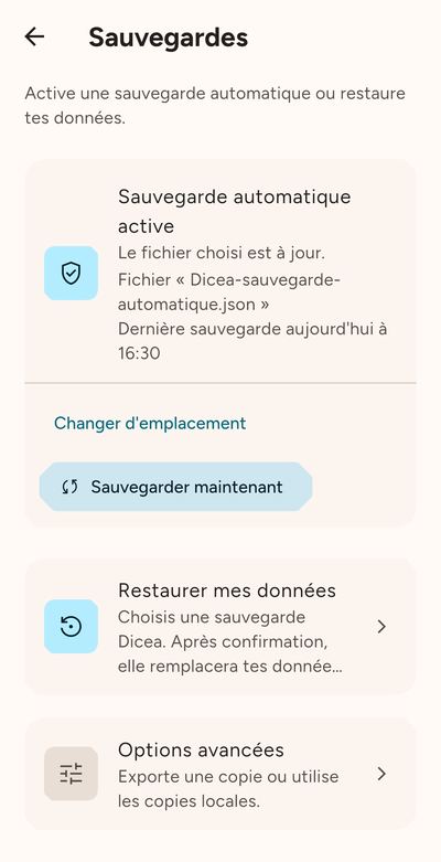 Les sauvegardes