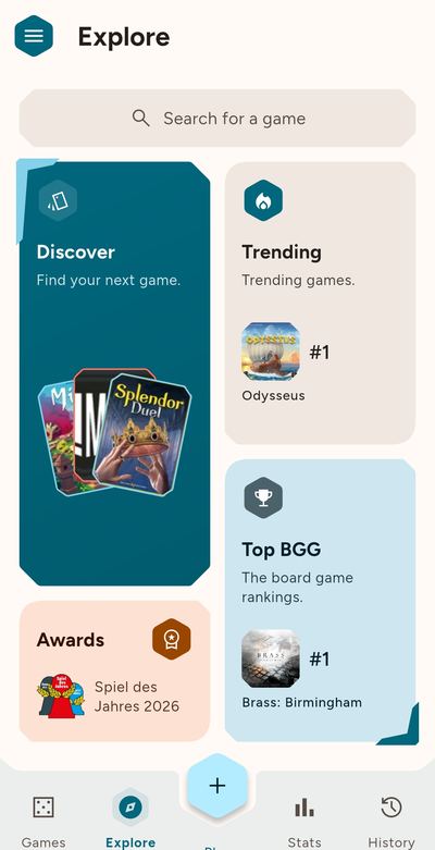 The Explore tab