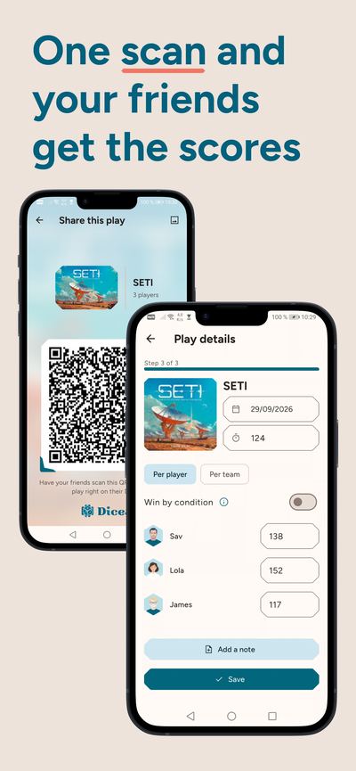 One scan and your friends get the scores
