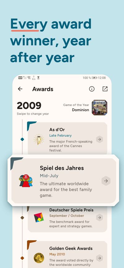 Every award winner, year after year