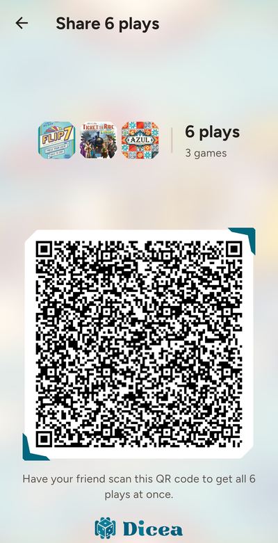 Six plays shared at once by QR code